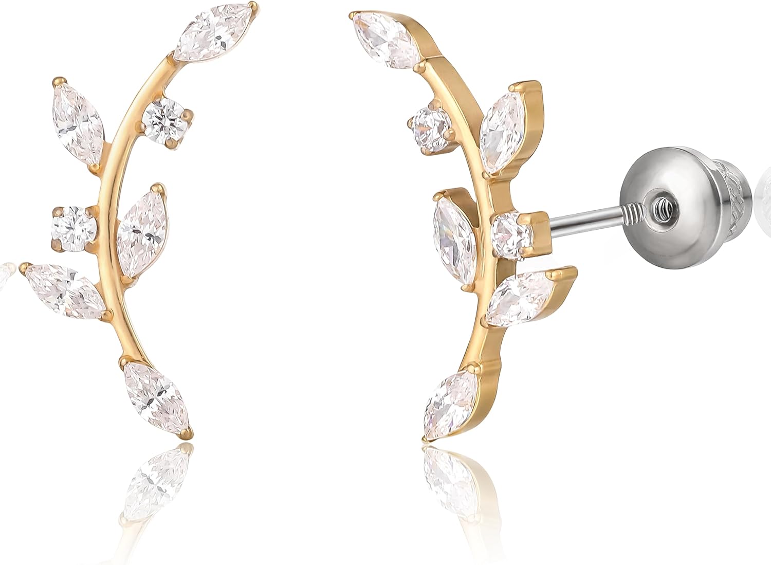 limerencia 20G Hypoallergenic Titanium Screw Back Earrings G23 Implant Grade F136 Studs Post for Sensitive Ears Tragus Helix Cartilage