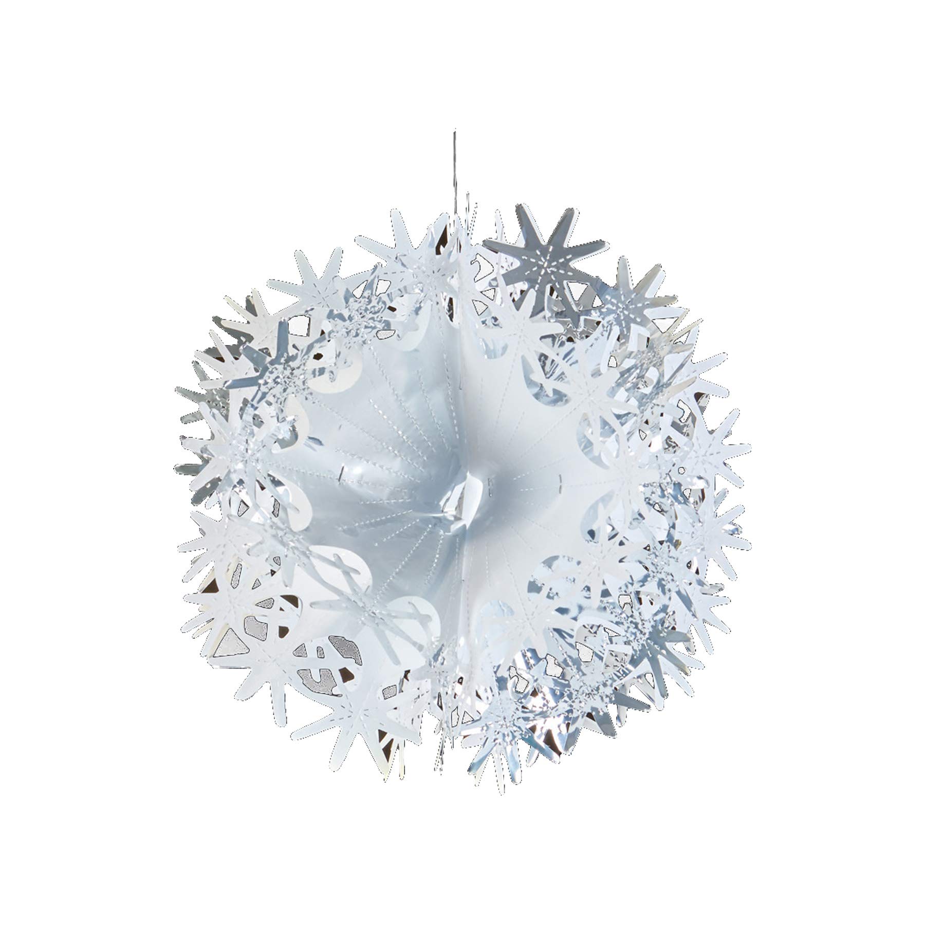 Davies Silver & White Silver/White Christmas 2 Tone Foil Ceiling Decorations - 30Cm Ball