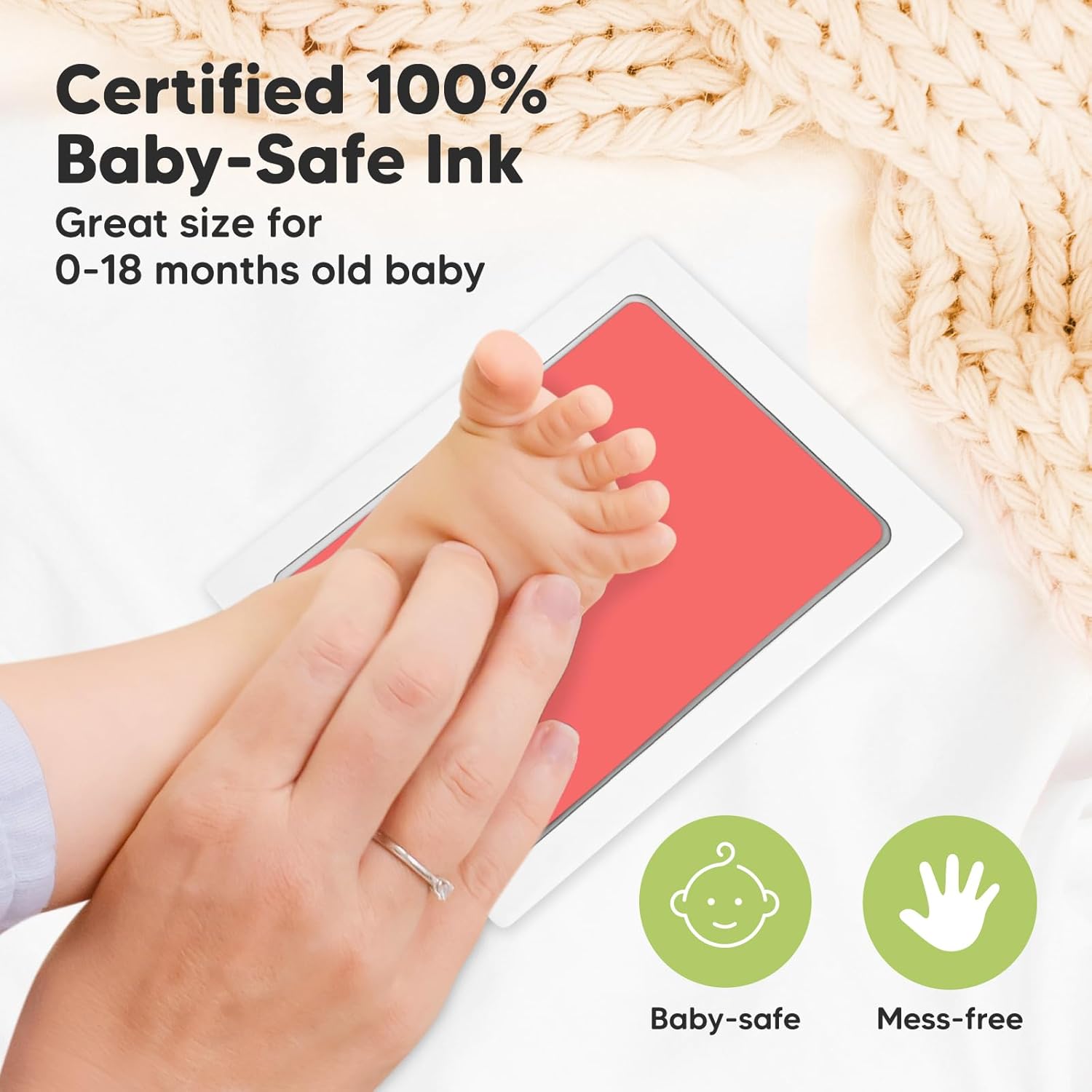 KeaBabies 4-Pack Inkless Hand and Footprint Kit and Baby Hand and Footprint Kit - Ink Pad for Baby Hand and Footprints - Baby Footprint Kit