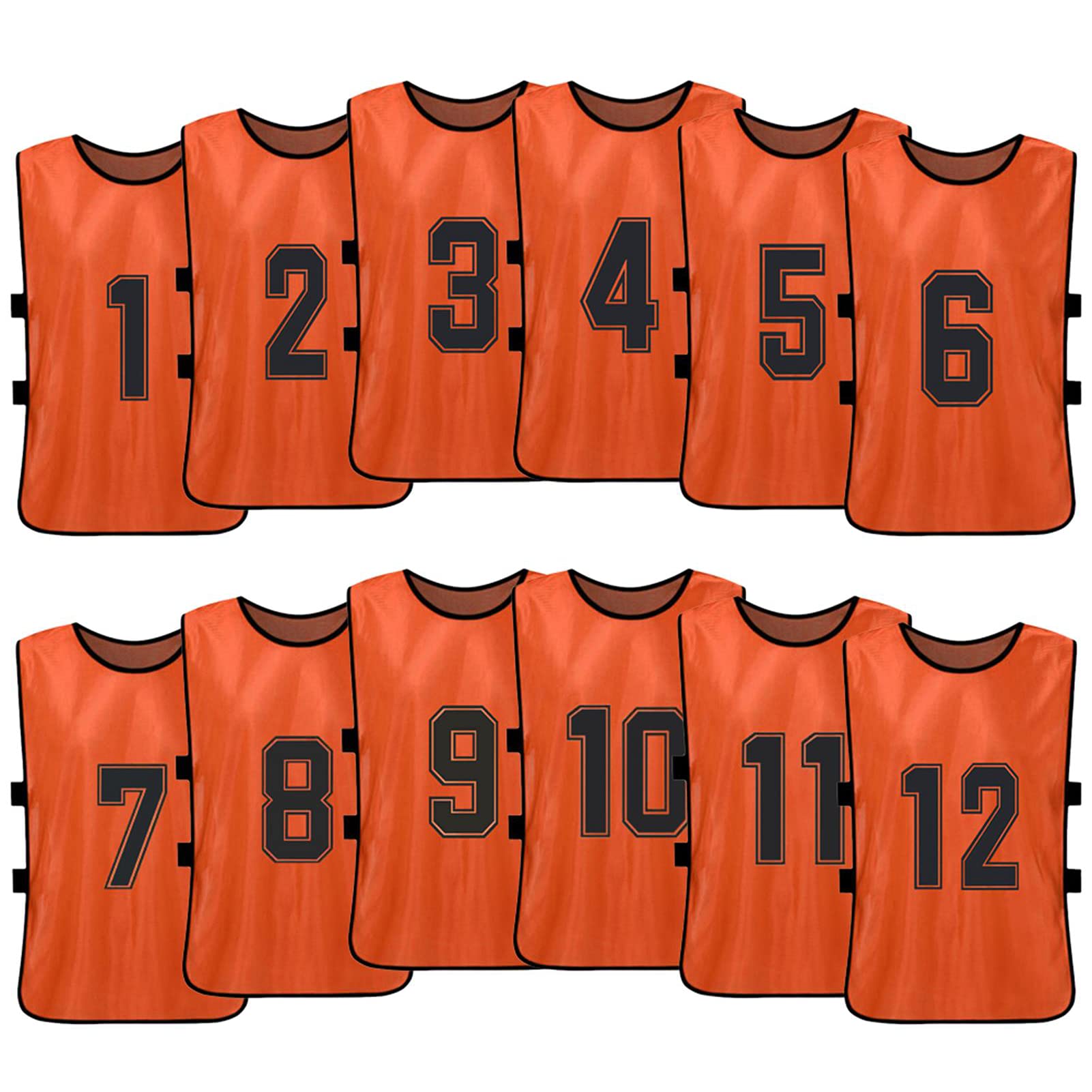 12PCS Kid's Football Pinnies Quick Drying Soccer Jerseys Youth Sports Scrimmage Basketball Team Training Bavaglini numerati Practice Sports Vest