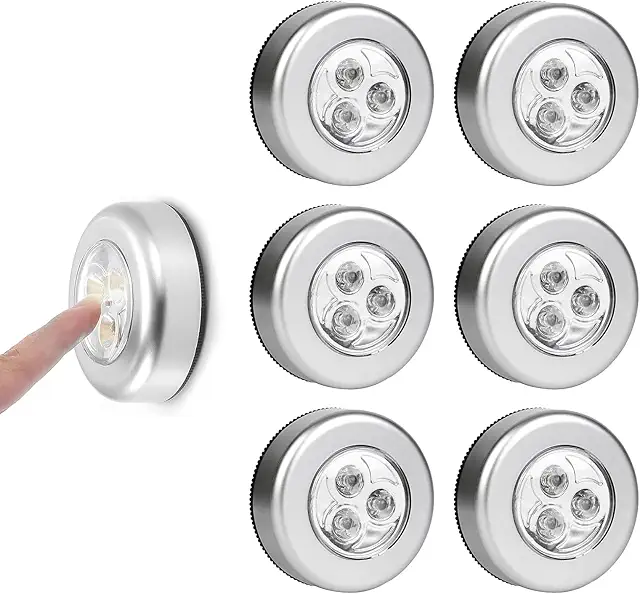 Comioke 6er Set LED Touch Lampe, Batteriebetrieben, Selbstklebend - Küchenlampen & Schrankleuchten