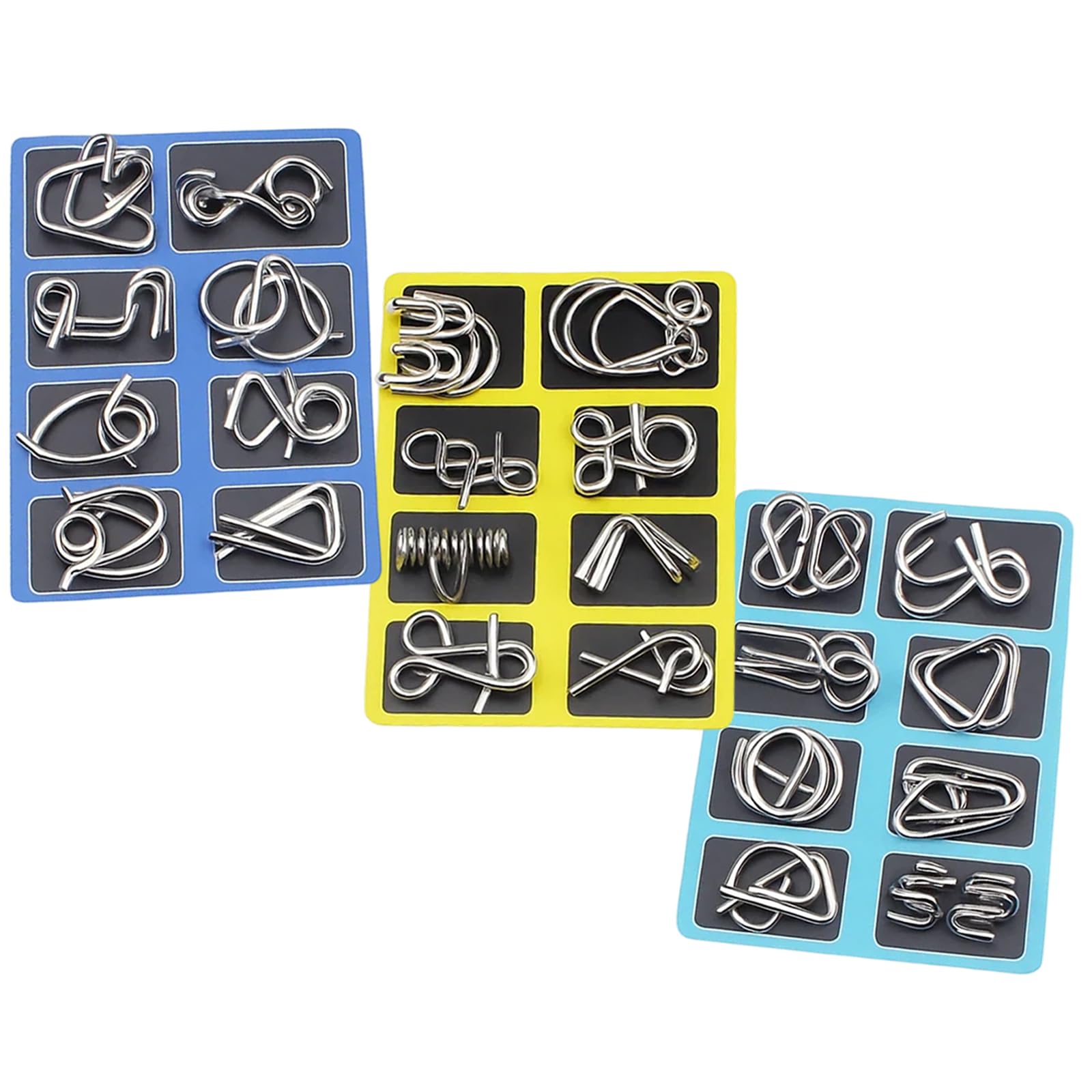 Metal Puzzles for Adults 24 Pack Brain Teaser Puzzles Set including Educational Toys for Kids and Adults Perfect for Family Game Nights and Travel Entertainment