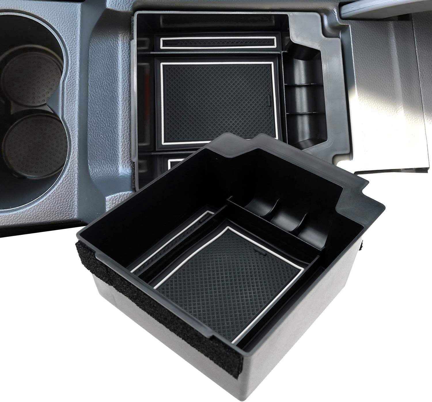– LFOTPP Car Armrest Organizer for Seat Ateca FR Cupra, Center Console Arm Rest Tray, Glove Compartment Storage Box Interior Accessories White