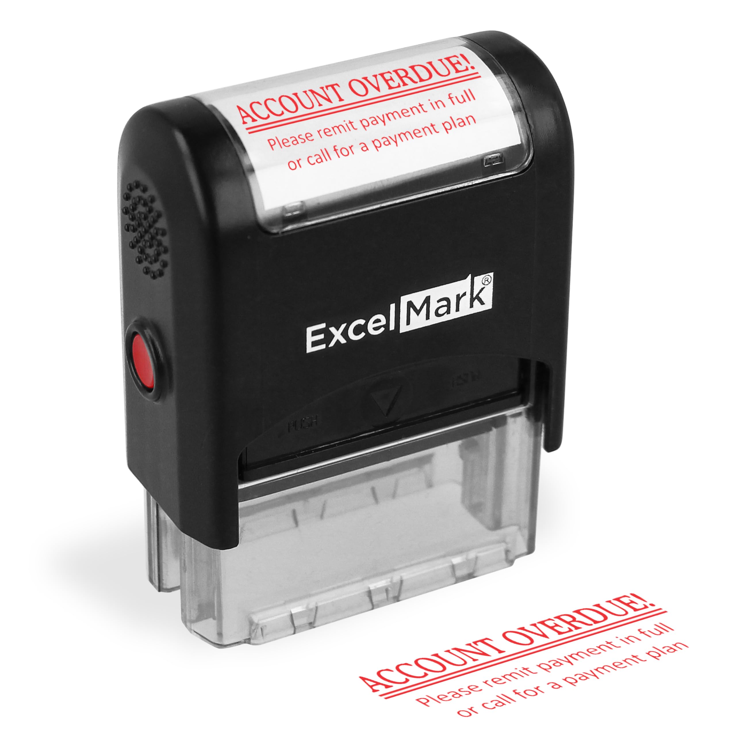 ExcelMark Account OVERDUE! - Self Inking Bill Collection Stamp in Red Ink
