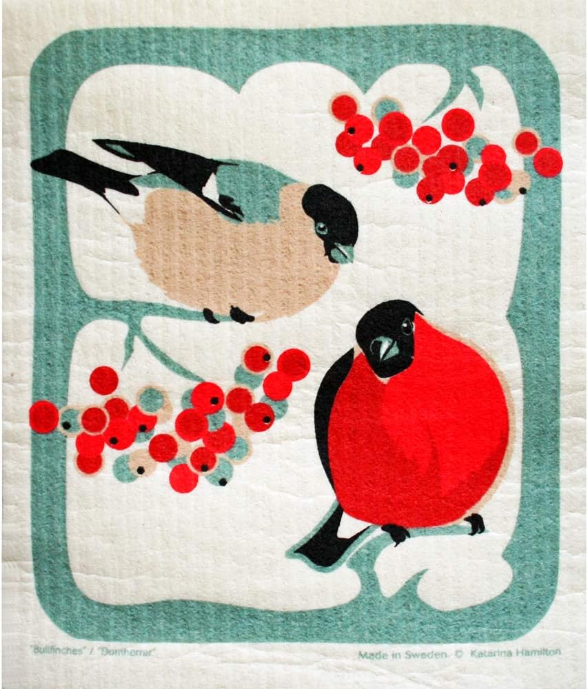 Swedish Dishcloth - Bullfinch