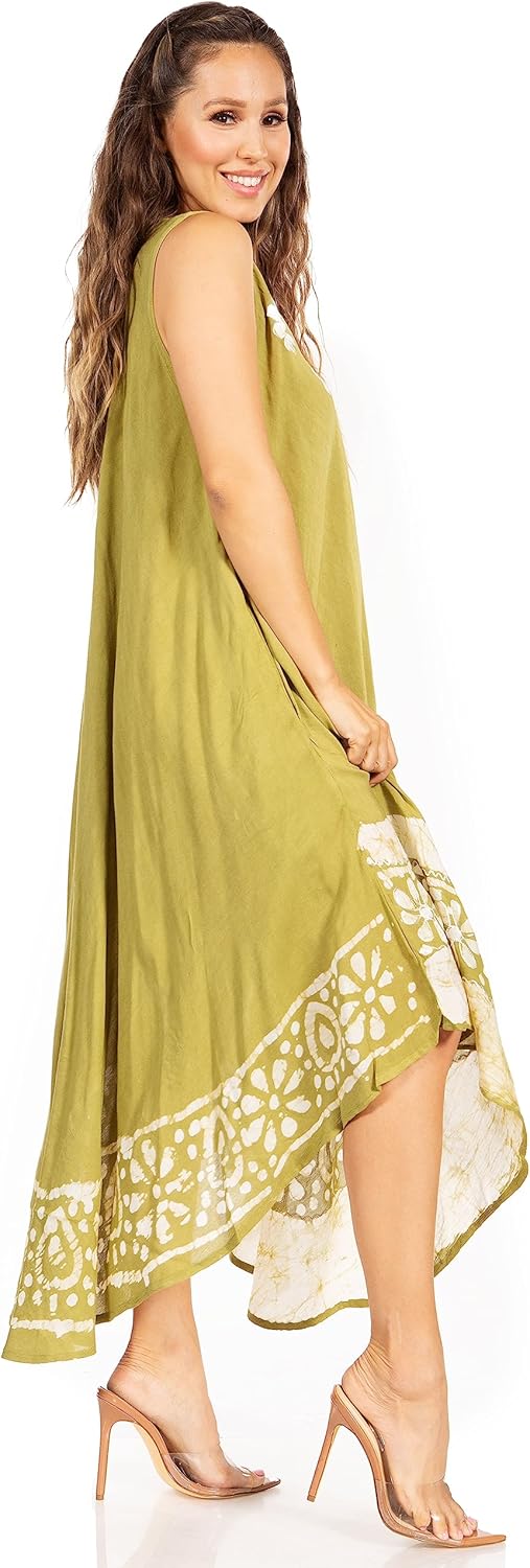 Sakkas Batik Flower Caftan Tank Dress/Cover Up - Image 3