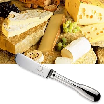 Set of 6 Butter Knife Silver Cheese Knife Spreaders 18/10 Stainless Steel for Butter Cheese and Dessert