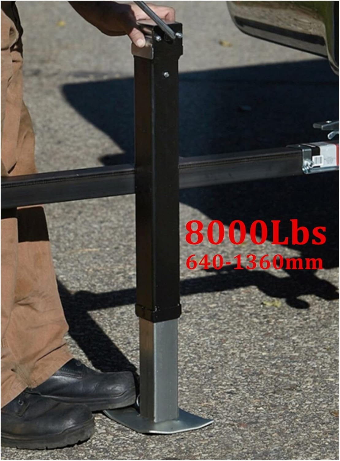Manual Jack Marine Boat Square Weld On Pipe Swivel Trailer Jack Load 8000lbs 3632KGS,640-1360mm Trolley Jack