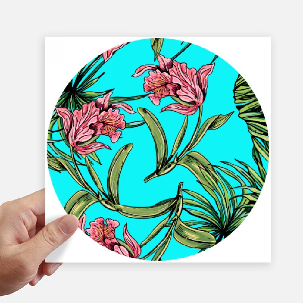 Sticker bleu ciel heureux fleur plante feuille pour moto et pc portable