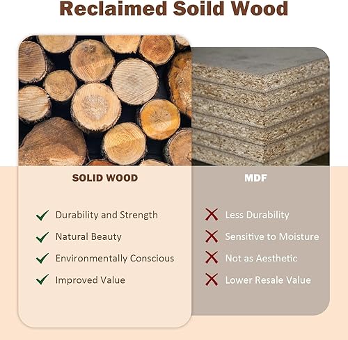 Miniatura 5 de Mesa consola de madera maciza recuperada, mesa de entrada de granja de 43.3 pulgadas, mesas de sofá estrechas detrás del sofá, mesas decorativas de