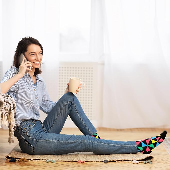 12 Pares de Calcetines Mujer Coloridos Estampados Algodón miniatura 7