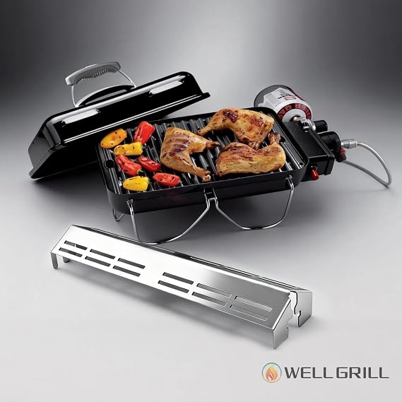 WELL GRILL FlavorBar Basic for Weber Go-Anywhere Gas, Stainless Steel Burner Cover, Gas Grill, Flame Distributor for Weber Go Anywhere Grill Accessories