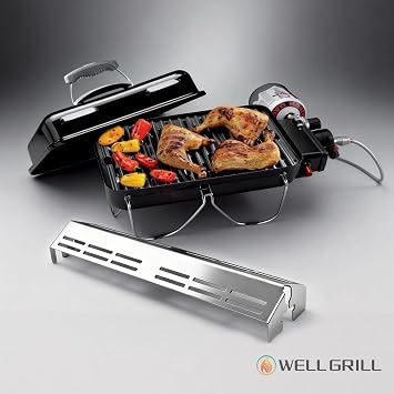 WELL GRILL FlavorBar Basic for Weber Go-Anywhere Gas, Stainless Steel Burner Cover, Gas Grill, Flame Distributor for Weber Go Anywhere Grill Accessories