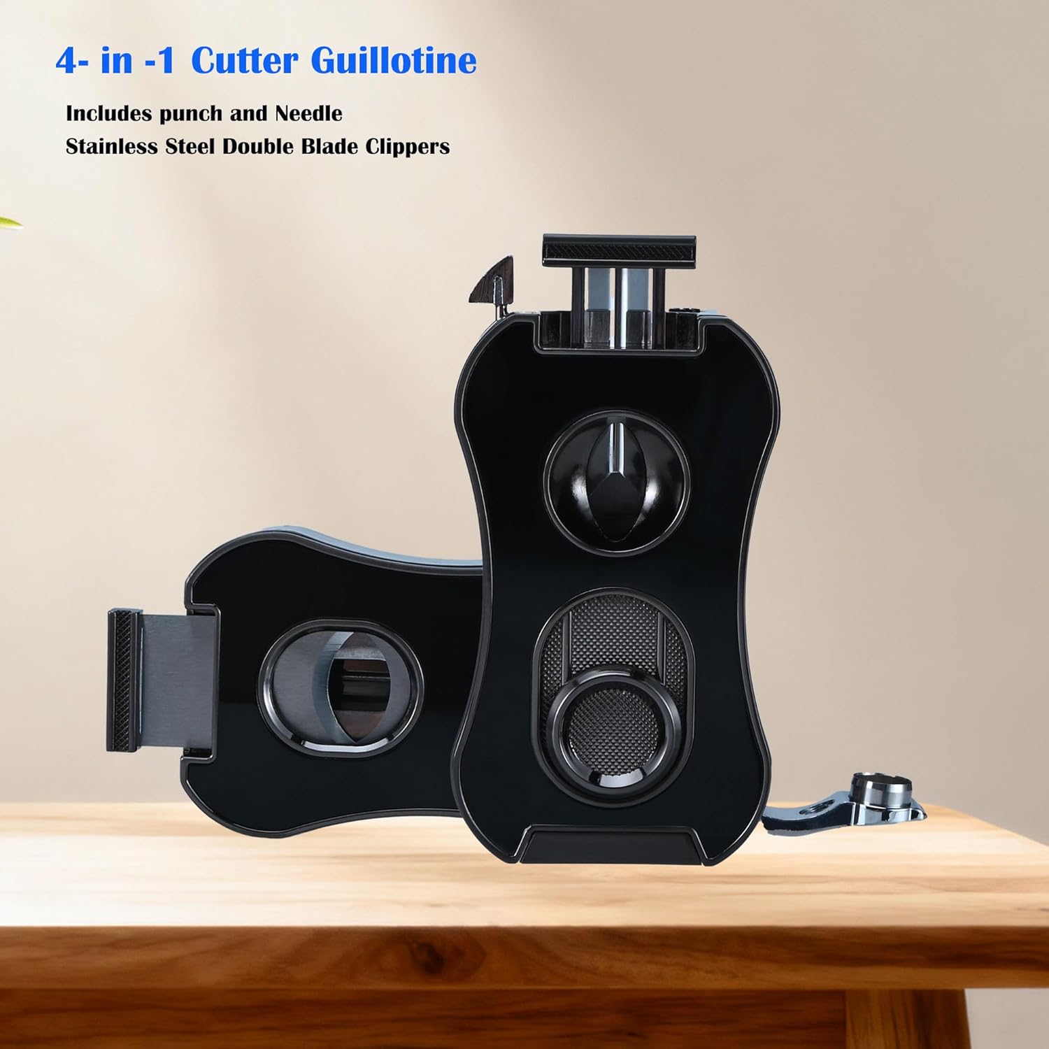 Large Lighter,Refillable Butane Torch Lighter with Built-in Holder and 4 Jet Flame - All-in-1 Tool lighters for Men（Without Butane）