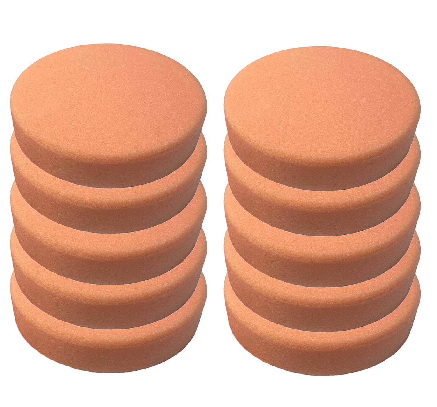Basic 10er Pack 180mm Polierschwamm orange glatt EXTRA HART Auto Pad