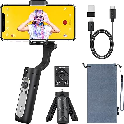 Amazon Co Jp Hohem X2 スマホジンバル 折りたたみ式 259g超軽量 片手持ち3軸スタビライザー リモコン ジェスチャー操作 360 手ブレ防止 10時間駆動 双方向充電美顔 顔追跡 専用日本語app制御 パノラマ動画 Sns Youtube 動画制作 Iphone Android対応 日本語取説付属 黑