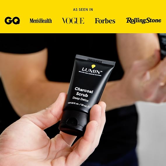 Lumin Face Scrub for Men | Face Scrub Exfoliator, Charcoal Detox, 30ml