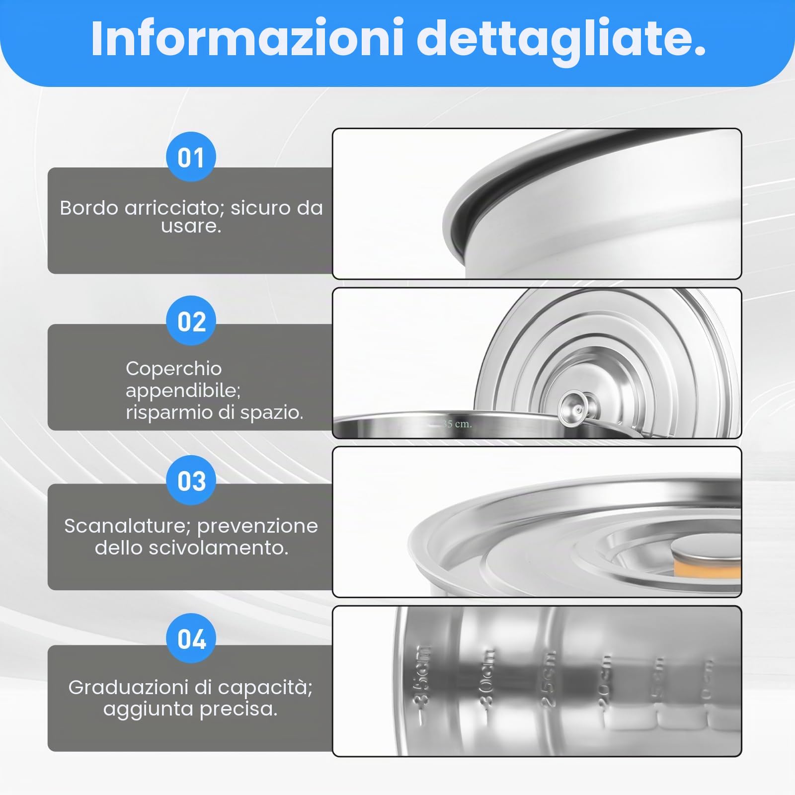 Gourmet Pentola (35 l), in acciaio inox con coperchio, pentola grande per il campeggio, pentola per la pasta, pentola ausiliaria per la cucina.