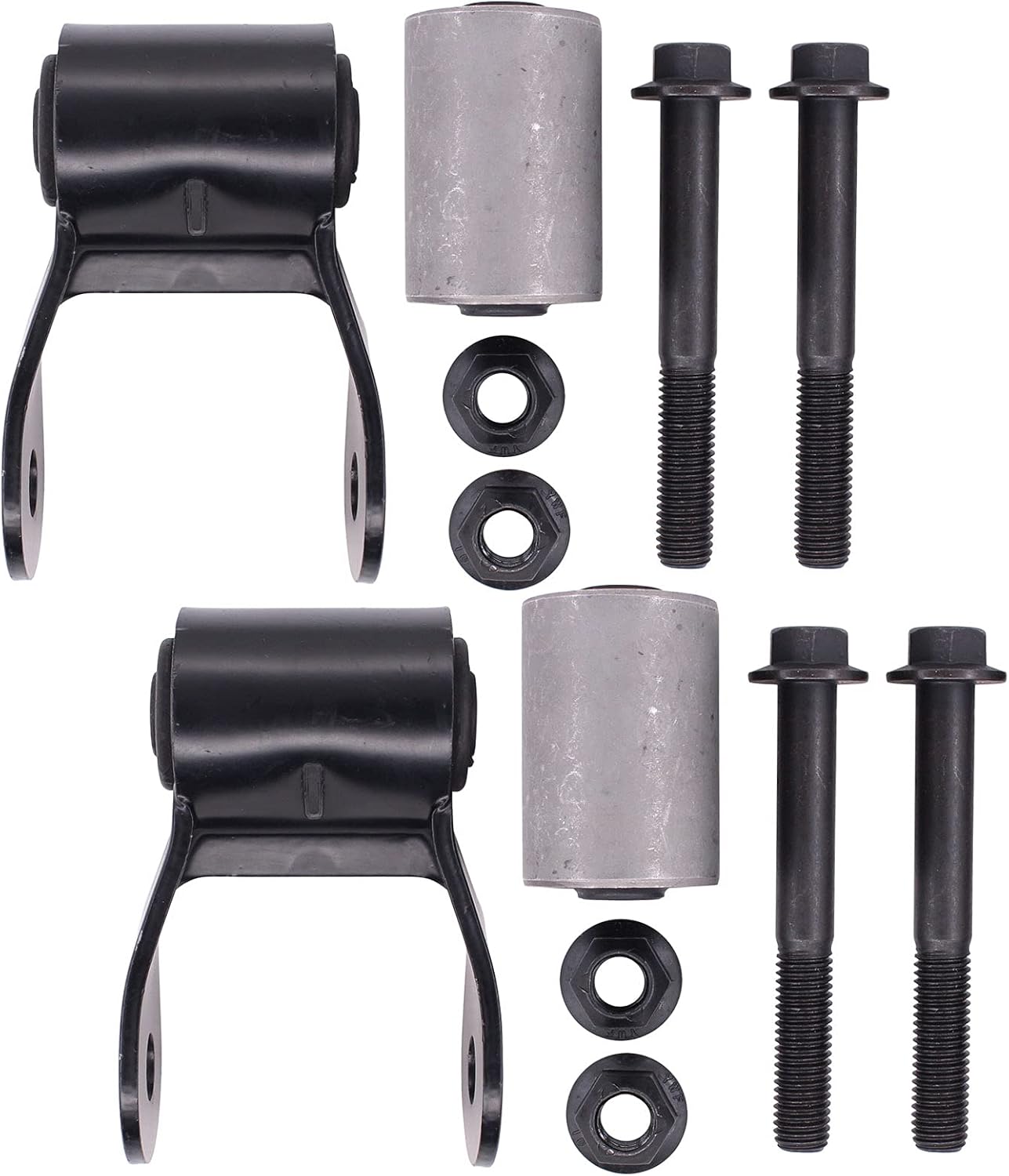 NewYall Pack of 2 Rear Left or Right Rearward Leaf Spring Shackle Kit for Jeep Cherokee Sport Utility 1984-2001, Wagoneer Sport Utility 1984-1990