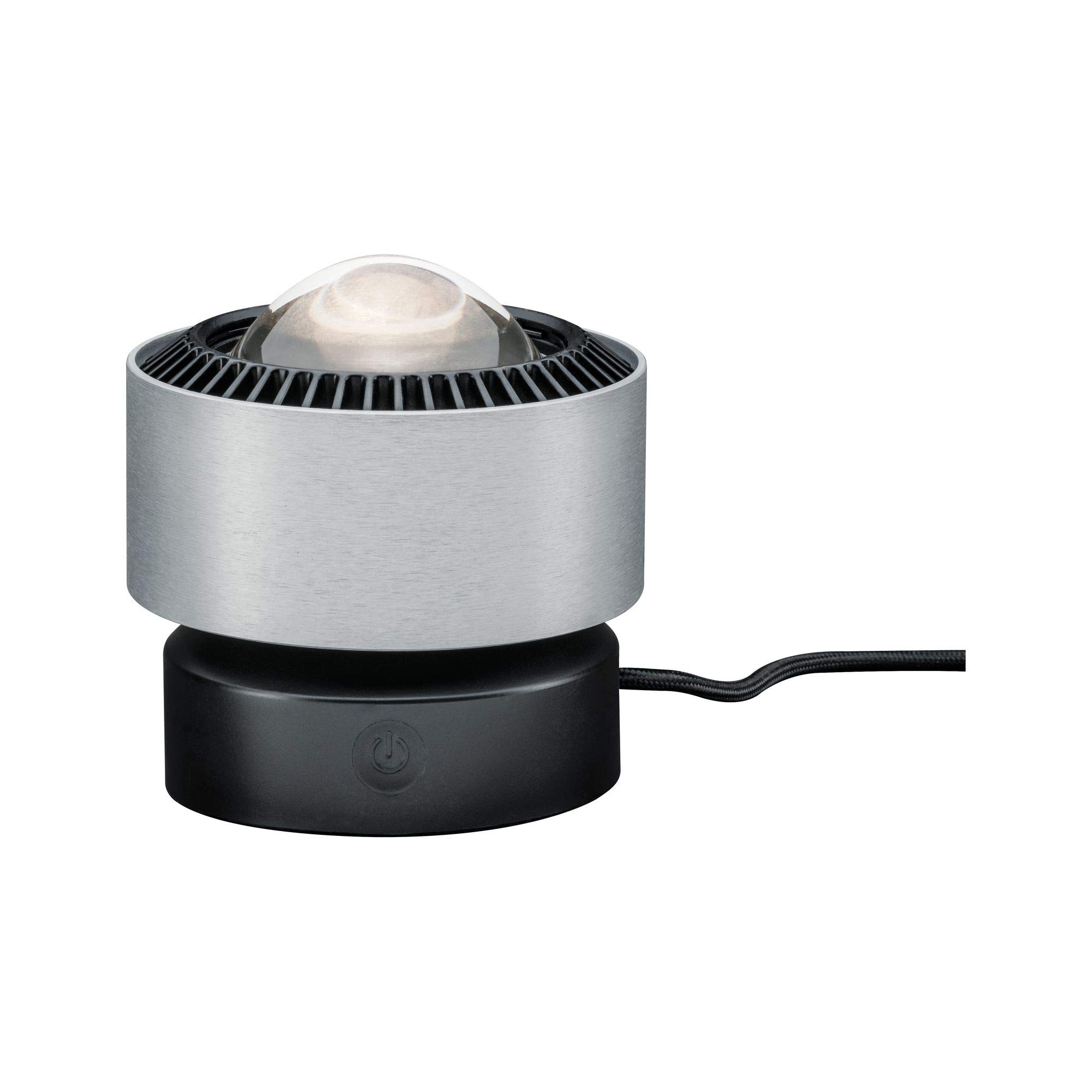 Paulmann 79718 Lampada da tavolo LED Aldan incl. 1x3,5 Watt dimmerabile lampada da comodino nero, alluminio lampada da tavolo bianco caldo 2700 K