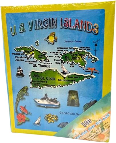 Miniatura 2 de Álbum de fotos de 4 x 6 con temática de las Islas Vírgenes de los Estados Unidos, álbum de recortes, álbum de fotos de recuerdo con destinos famosos