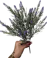 KINDU - Buquê de Lavanda Lilás – 36 cm | 7 Galhos com Folhagem | Arranjo Artificial Premium