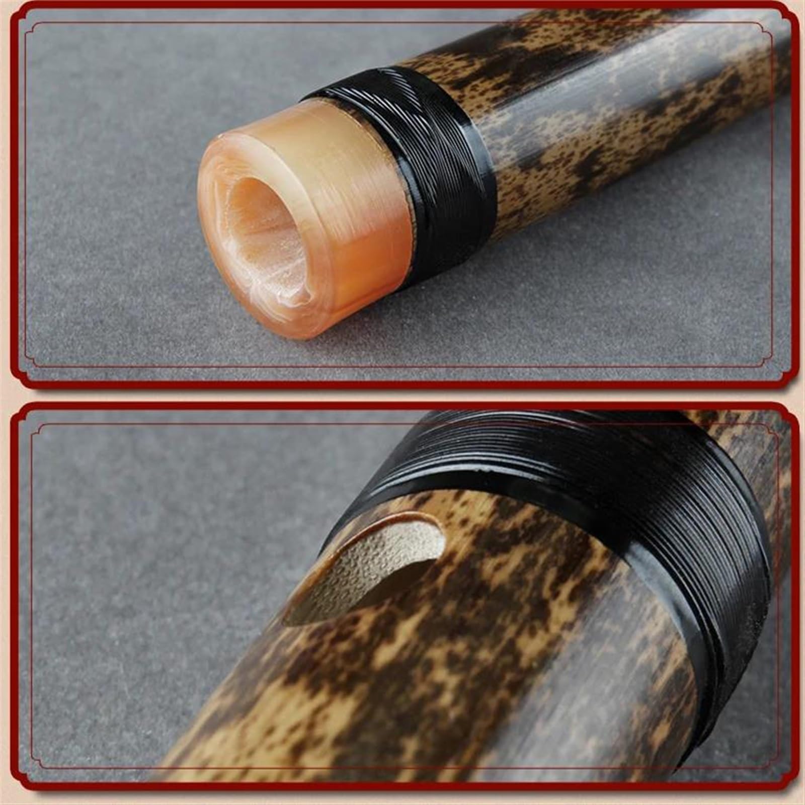 Bambusflöte 5-Loch Vertikale Shakuhachi Exquisite Bambusflöte und Holzblasinstrument in D-Tonart