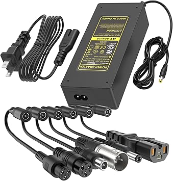 ETL Certified 42V 2A Electric Scooter Charger, 7-in-1 Universal Charger Replacement for 36V 10S Lithium Battery, Compatible with Razor Gotrax Xiaomi Jetson Ninebot Hoverboard & E-Bike