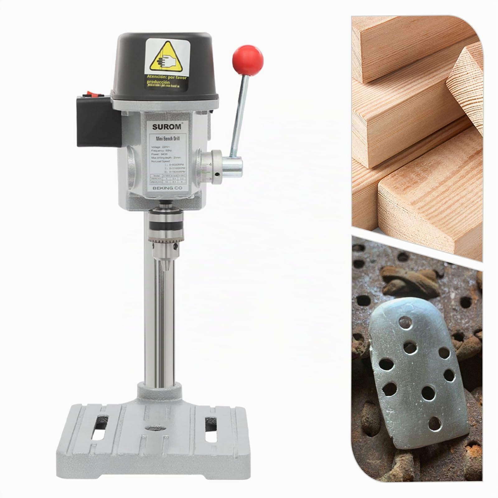 Taladro de banco de trabajo portátil de 340 W taladros de columna de velocidad ajustable para bricolaje y modelismo