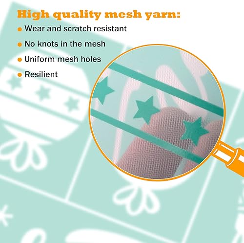 Miniatura 3 de BOOLOOEN Plantillas de pantalla de seda transferencias de malla autoadhesivas plantillas adhesivas reutilizables para pintar sobre madera pizarra