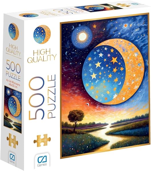 CA Games Ay ve Manzara 500 Parça 2,2mm Kalınlık 33x48cm Profesyonel Hobi Puzzle Yapboz Serisi