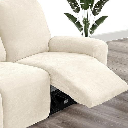 Miniatura 2 de vctops Funda elástica de felpilla de lujo para sofá biplaza reclinable, fundas dobles para sofá reclinable doble de 2 asientos, protector suave de