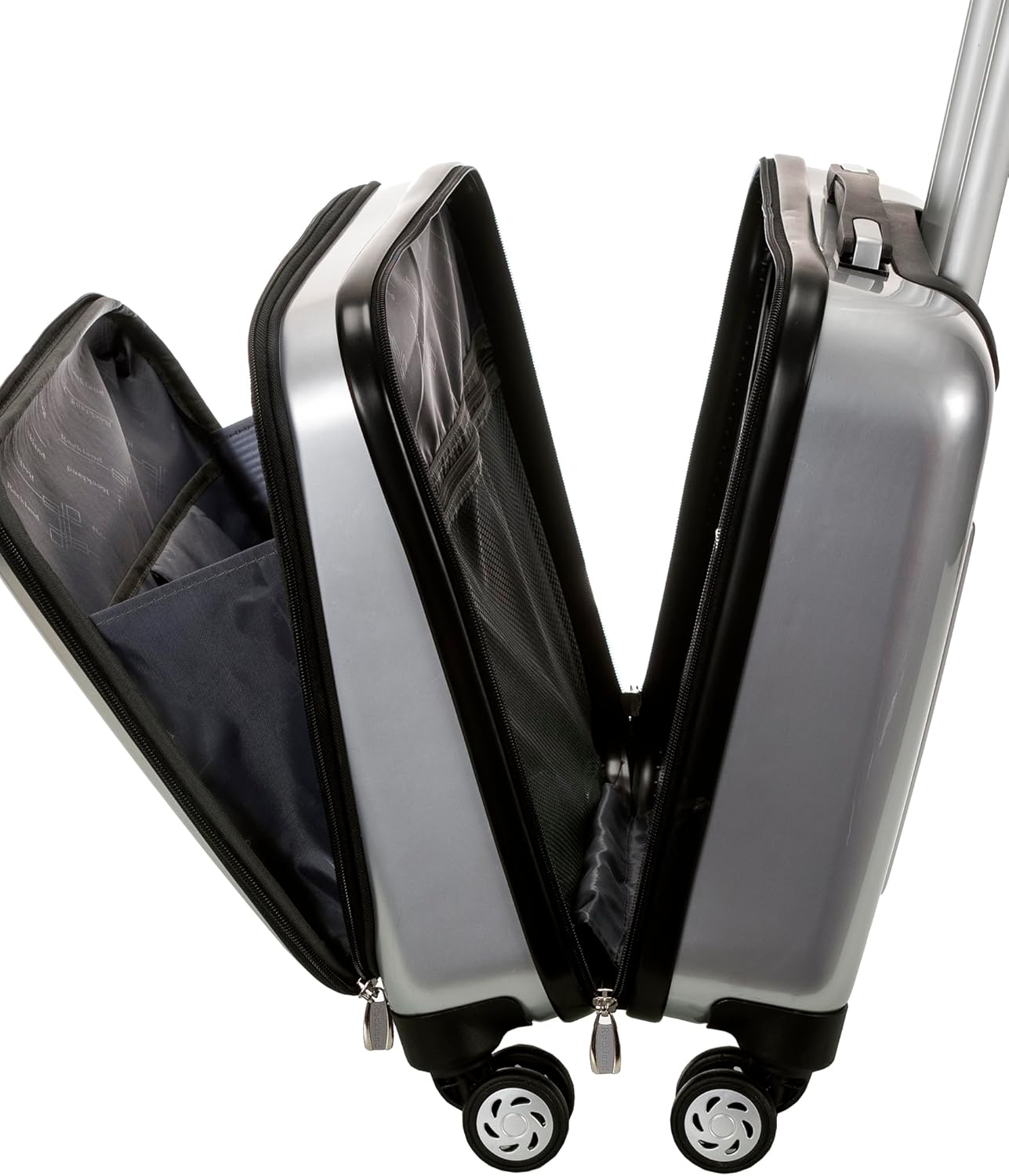 Rockland Revolution Hardside Rolling Computer Case, Silver, Small