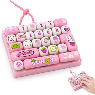 Keyboard Fidget Toy Clicker with 26 Keys Desk Toy | 26 Click Keys, ABS Switches, Pocket Size, Compact Design, Clicking Fidget Toy, Portable Design