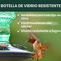 Vista 2 de Alimentador para colibrí Avant Garden, en vidrio verde antiguo, Beige