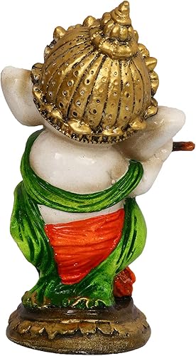 Miniatura 7 de Estatua decorativa hecha a mano de poliresina de Lord Ganesha, ídolo, juego de flauta, ideal para el hogar, decoración de oficina y regalo en