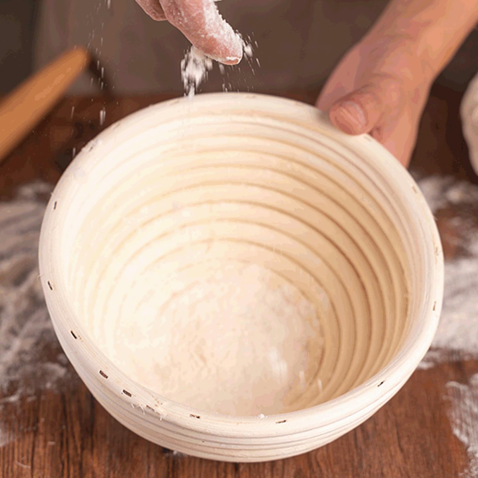6 cestas de fermentación redondas de pan Banneton para masa madre, cesta banneton tazón de fermentación,Cuenco para hornear masa ascendente, regalos para manualidades