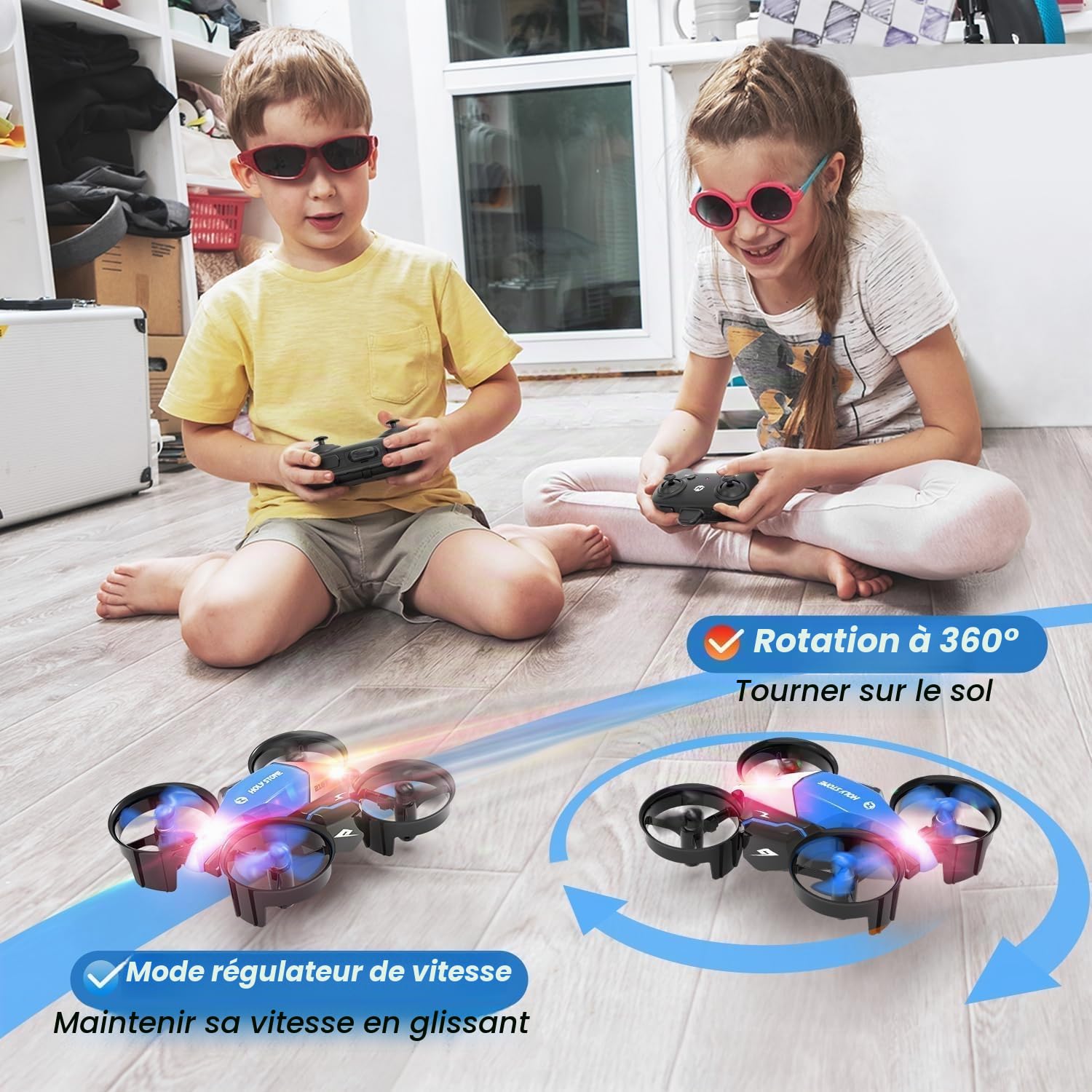 Holy Stone HS210F Mini Dron para Niños, Dron RC 2 en 1 con Mantenimiento de Altitud, Giro 3D y 3 Velocidades, Cuadricóptero para Principiantes con Hélices Protegidas, Regalo para Niños y Niñas
