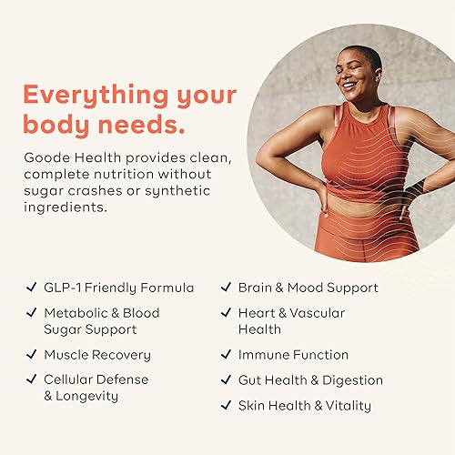 Miniatura 3 de Goode Health Meal Replacement Shake, Vanilla Spice - 15g Plant-Based Vegan Protein Powder - High Fiber Meal Replacement Shake - Dairy Free, Gluten