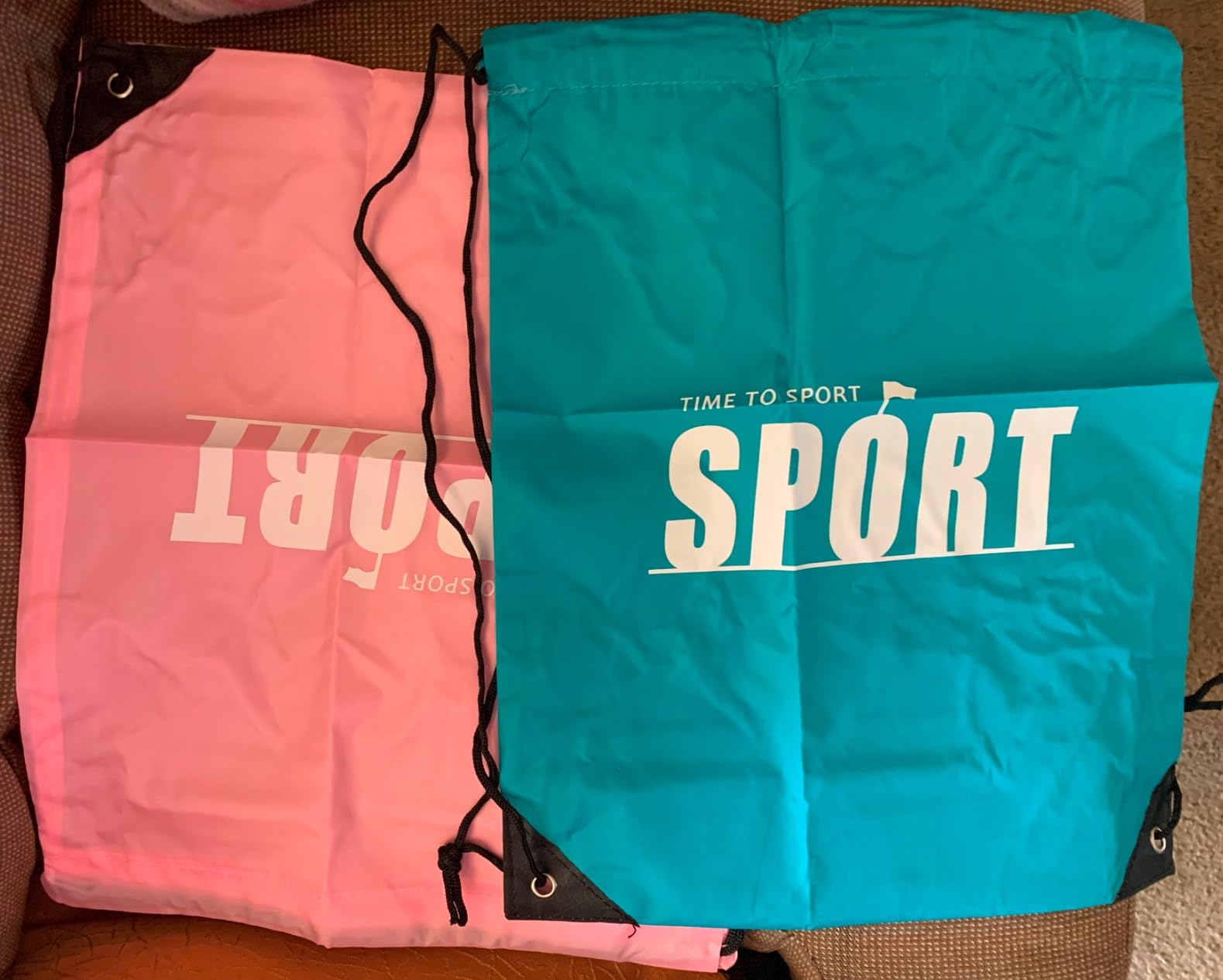 Nidoul 2PCS Drawstring Bags Drawstring Gym Bag Draw String