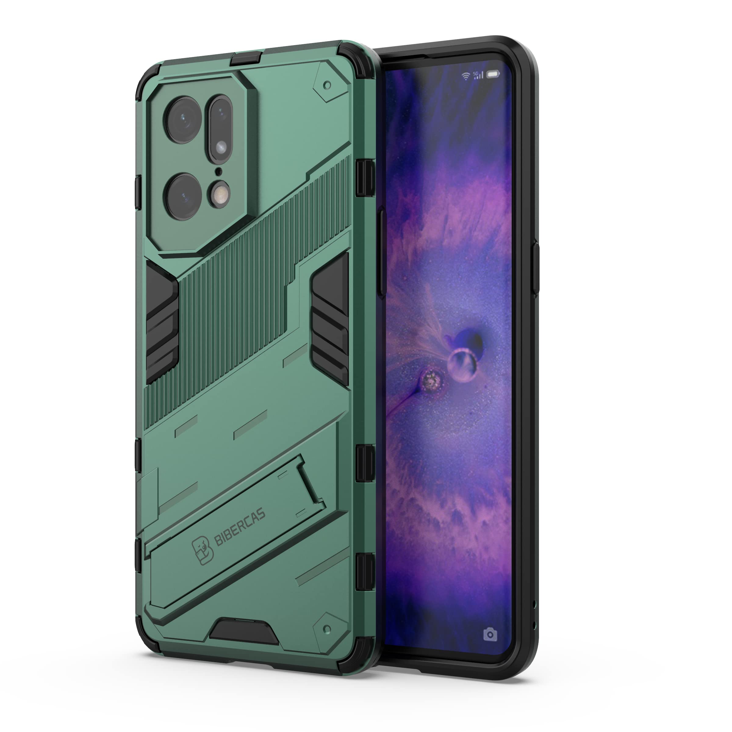 Custodia Per Xiaomi Poco X5 Pro 5G - Cover Protettiva Militare Con Doppio Strato (TPU + PC) E Supporto Pieghevole - Antiurto E Antigraffio, Colore Verde - 2