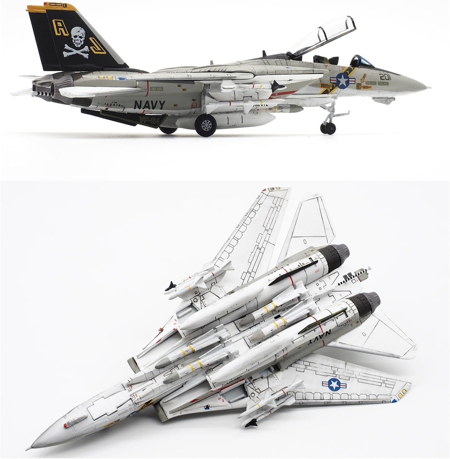 1：48 for VF-84 F-14 Diecast Scale Alloy Simulation Fighter Model Collection Souvenir Display Hobby Playgame Kit