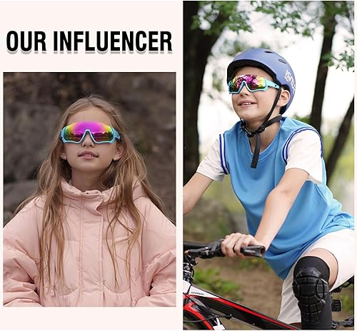 Miniatura 3 de DUCO Gafas de sol deportivas para niños y niñas con 3 lentes intercambiables, polarizadas para adolescentes y jóvenes DK280