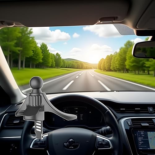 Miniatura 5 de 1 soporte de teléfono negro para ventilación de automóvil, soporte redondo para teléfono con salida de aire en forma de Y, soporte para teléfono