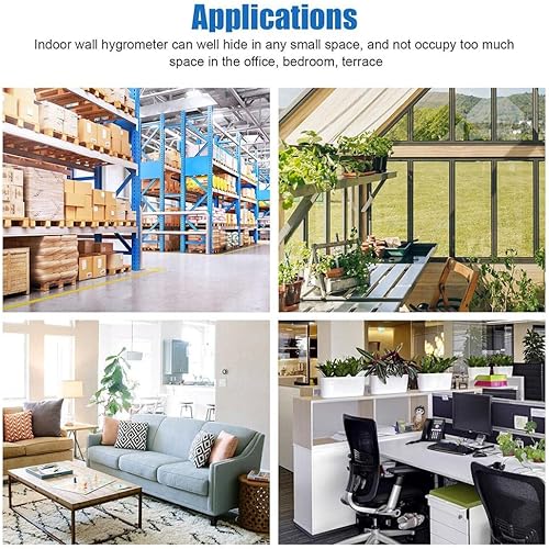 Miniatura 5 de Termómetro higrómetro para exteriores e interiores, medidor de humedad, termómetro de temperatura, medidor de humedad con CelsiusFahrenheit () para