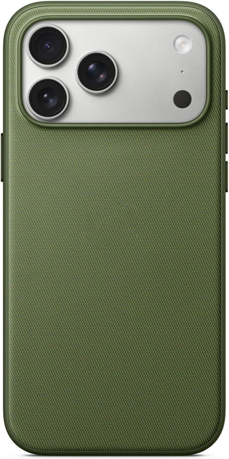 Techwoven Case for iPhone 17 Pro Max Supports Wireless Charging Slim 17 Pro Max Case with Camera Control Button Anti-Slip Premium Woven Fabric TPU Bumper Shockproof Protective Phone Cover 6.9", Green