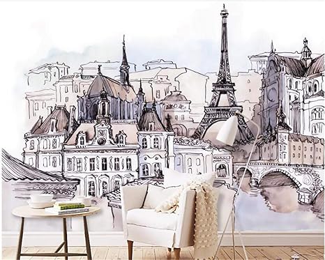 Amazon Hxcok ヨーロッパの手描きの外国人観光ファッションステッカータワー水彩壁画装飾壁紙 140cmx70cm 壁紙 Amazon Hxcok ヨーロッパの手描きの外国人観光ファッションステッカータワー水彩壁画装飾壁紙 140cmx70cm 壁紙