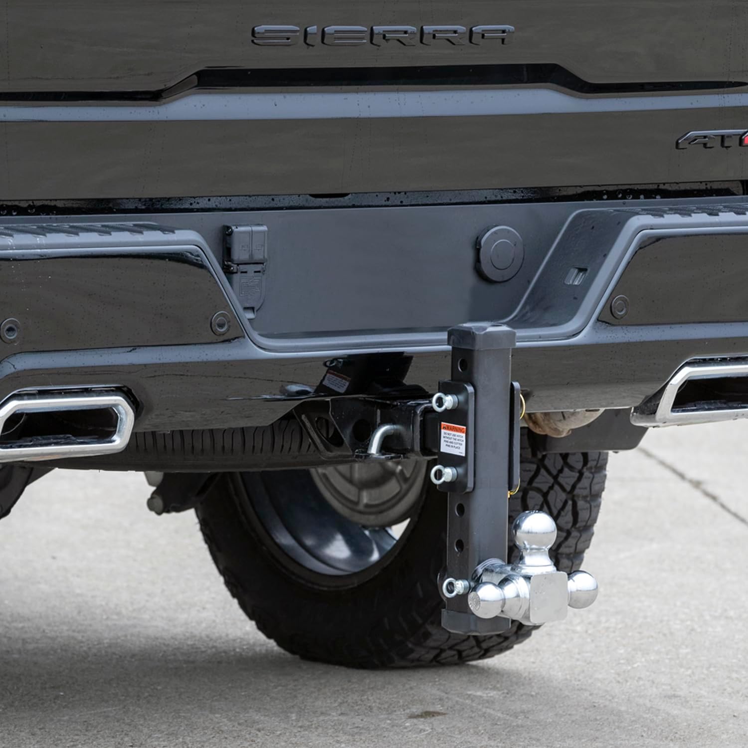Buyers Products 1802000 Adjustable Tri-Ball Hitch – Rotating Chrome Towing Balls, 2 Inch Receiver, 9.83" Rise, 9.32" Drop, Under Bumper Storage, Heavy Duty Trailer Hitch for Truck, 15,000 lb Capacity