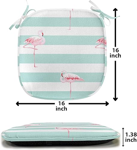 Vista 37 de Lunarable Orient - Juego de 6 cojines de asiento para silla, diseño de estrellas marroquíes, espirales y curvas abstractas, ilustración oriental