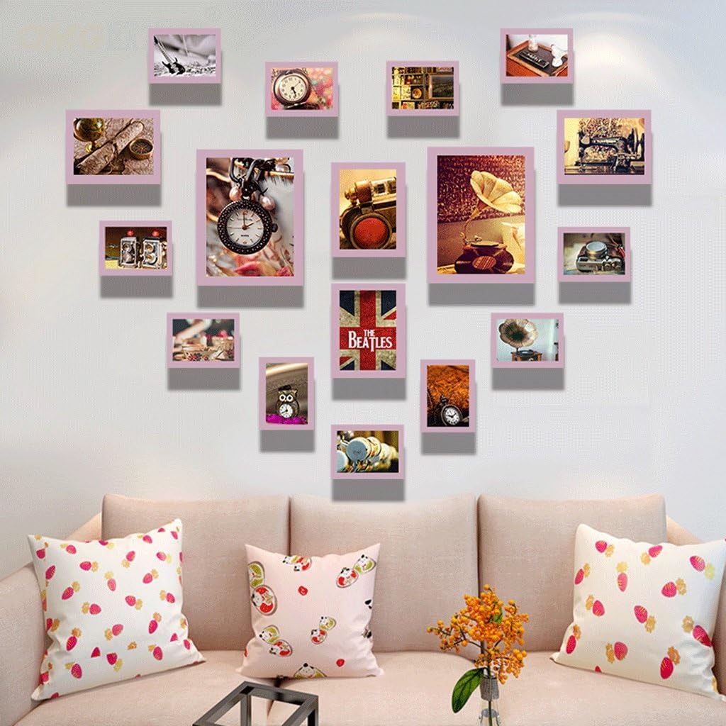 Amazon Zyn 写真の壁のベッドルームの背景壁ハート型の組み合わせの子供部屋の写真の壁掛け 色 B ウォールステッカー オンライン通販